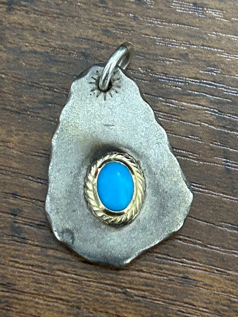 k18 ターコイズ付 平打メタル