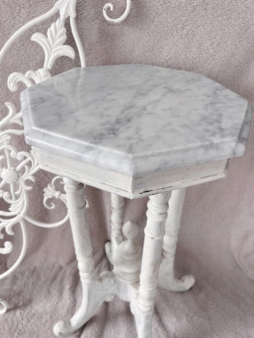 フランス アンティーク サイドテーブル ヨーロッパ 白 マーケット ホワイト
