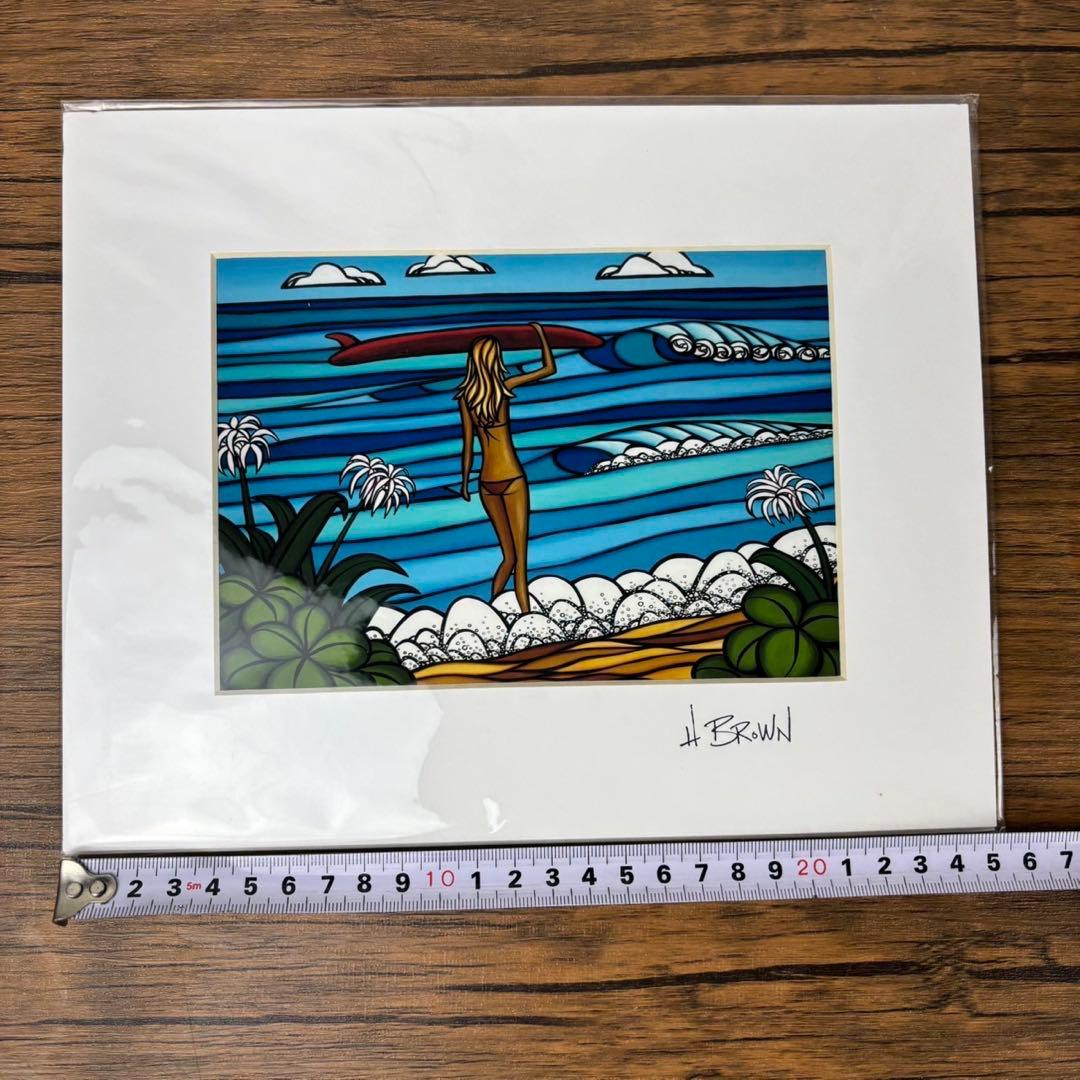 こ*つ様 【未開封】Heather Brown サーフィンアート　絵画　絵　ハワ