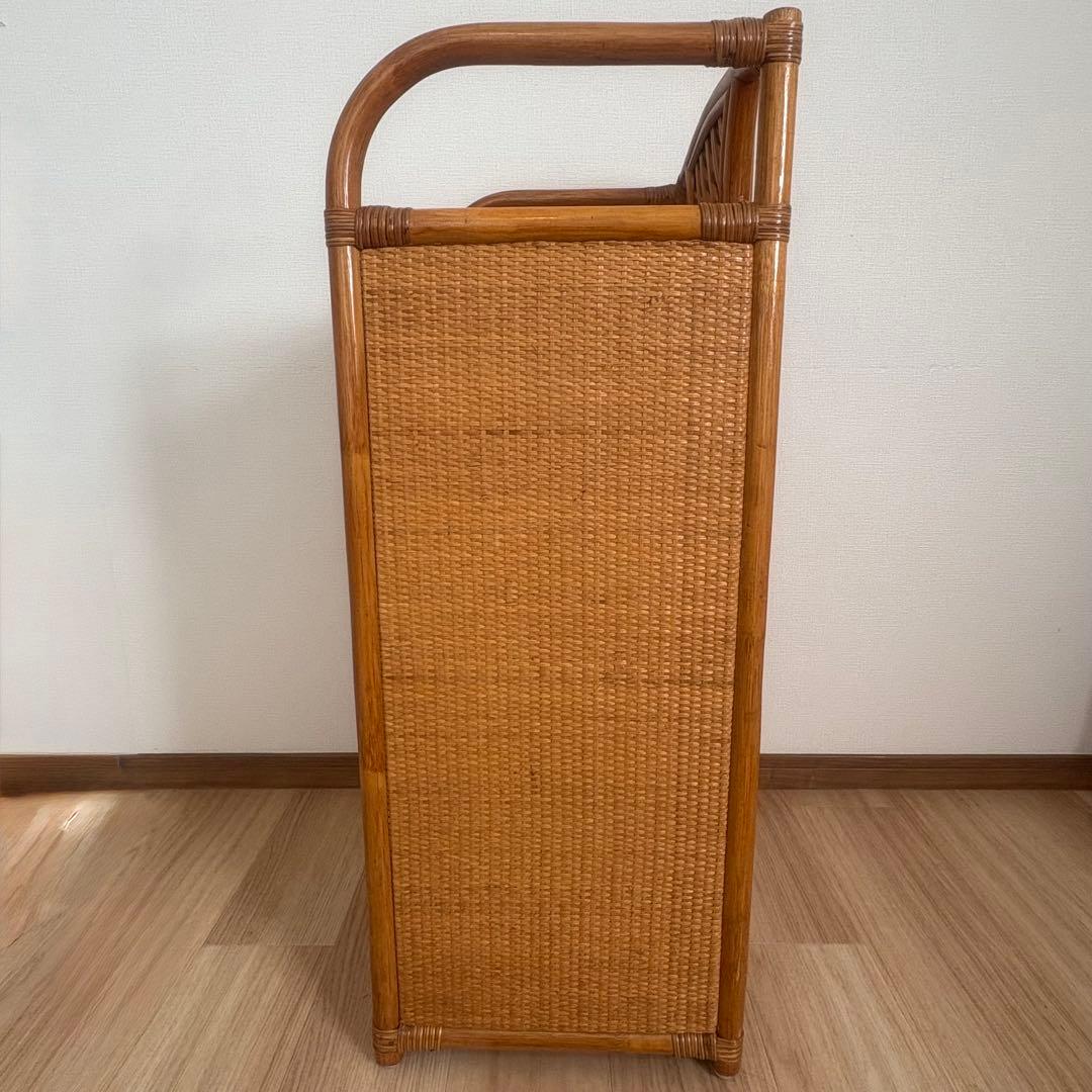 昭和レトロ ラタン製 5段チェスト ナチュラル