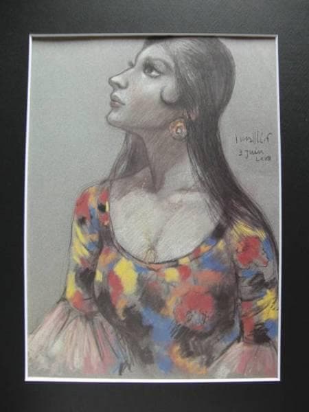 古沢岩美、カテリーナ、希少大判画集画、新品額装付、状態良好