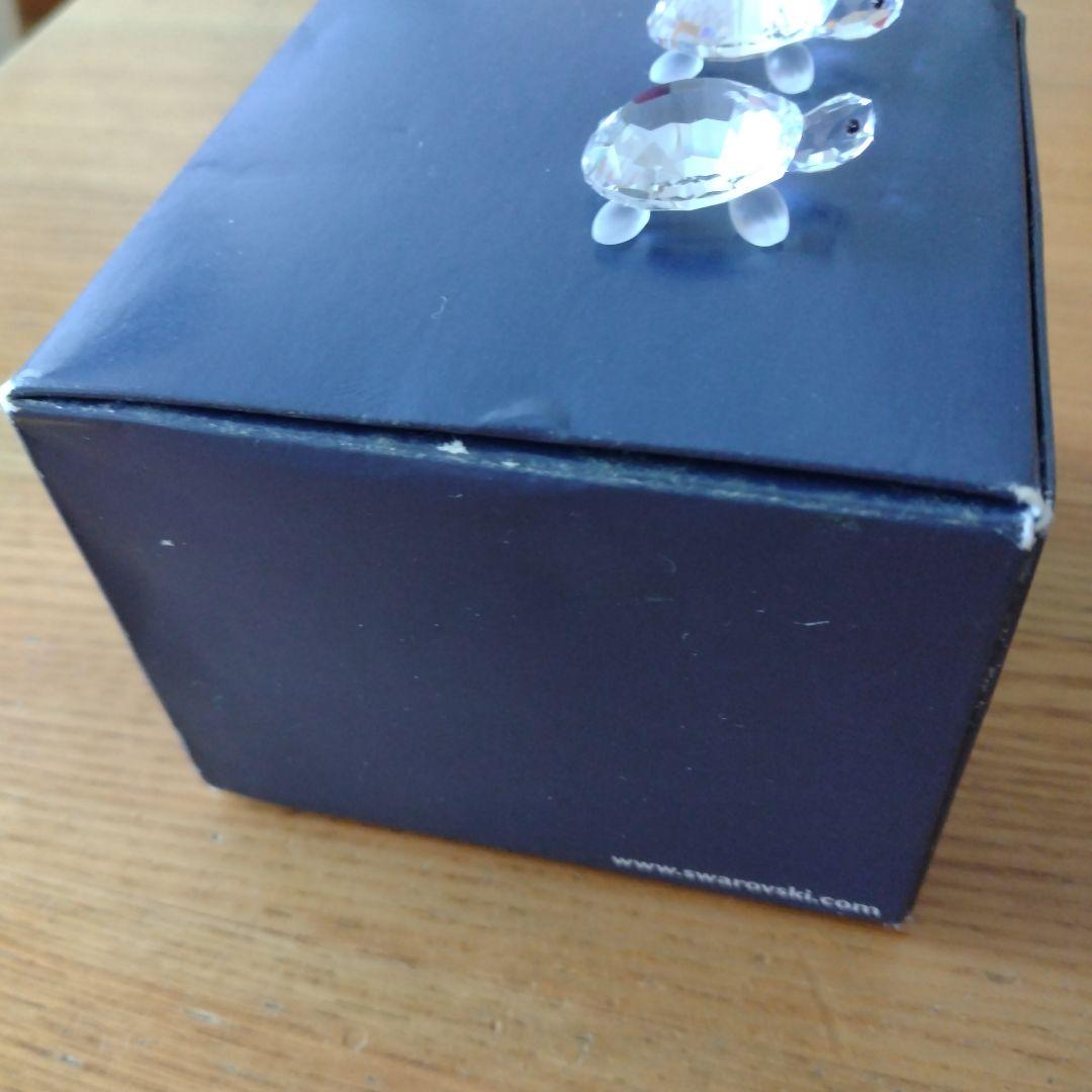 【SWAROVSKI】子亀の置物　２個セット（説明書、お買上証明書、台座の鏡付）