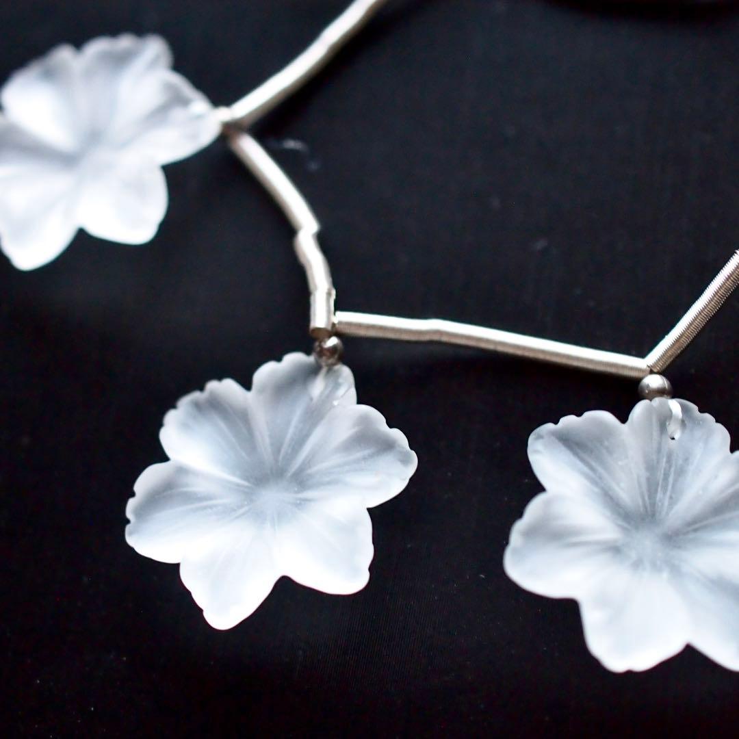 クリスタルクォーツ フロスト6ペタルフラワー 6pc 【M-237】