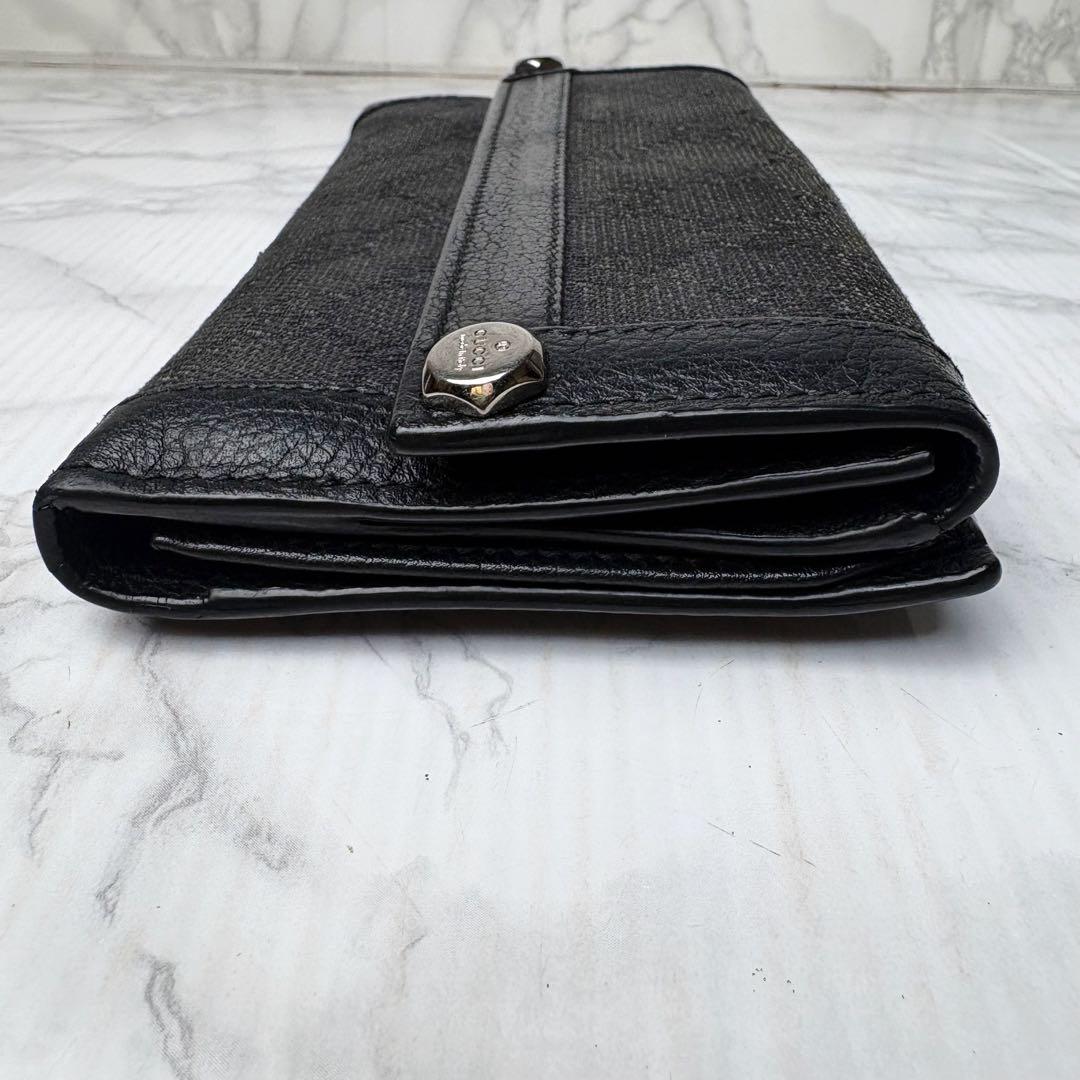 05 GUCCI 長財布 GGキャンバス 二つ折り財布 黒 u6