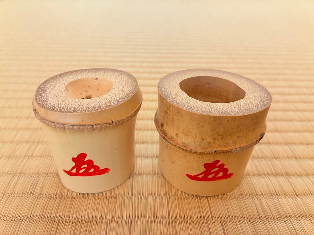 茶道具『竹蓋置一双』　大徳寺黄梅院 小林太玄老師花押