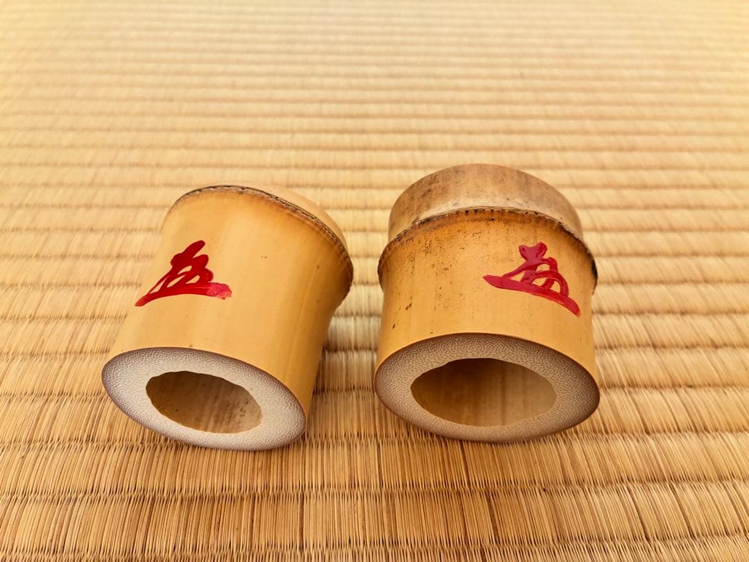 茶道具『竹蓋置一双』　大徳寺黄梅院 小林太玄老師花押