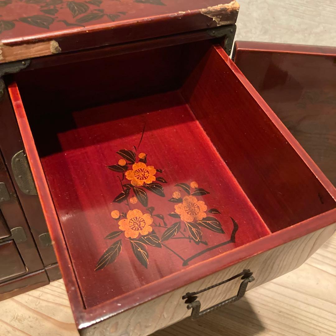 漆塗り 小箪笥 アンティーク　当時物　昭和レトロ　和箪笥 和家具　骨董
