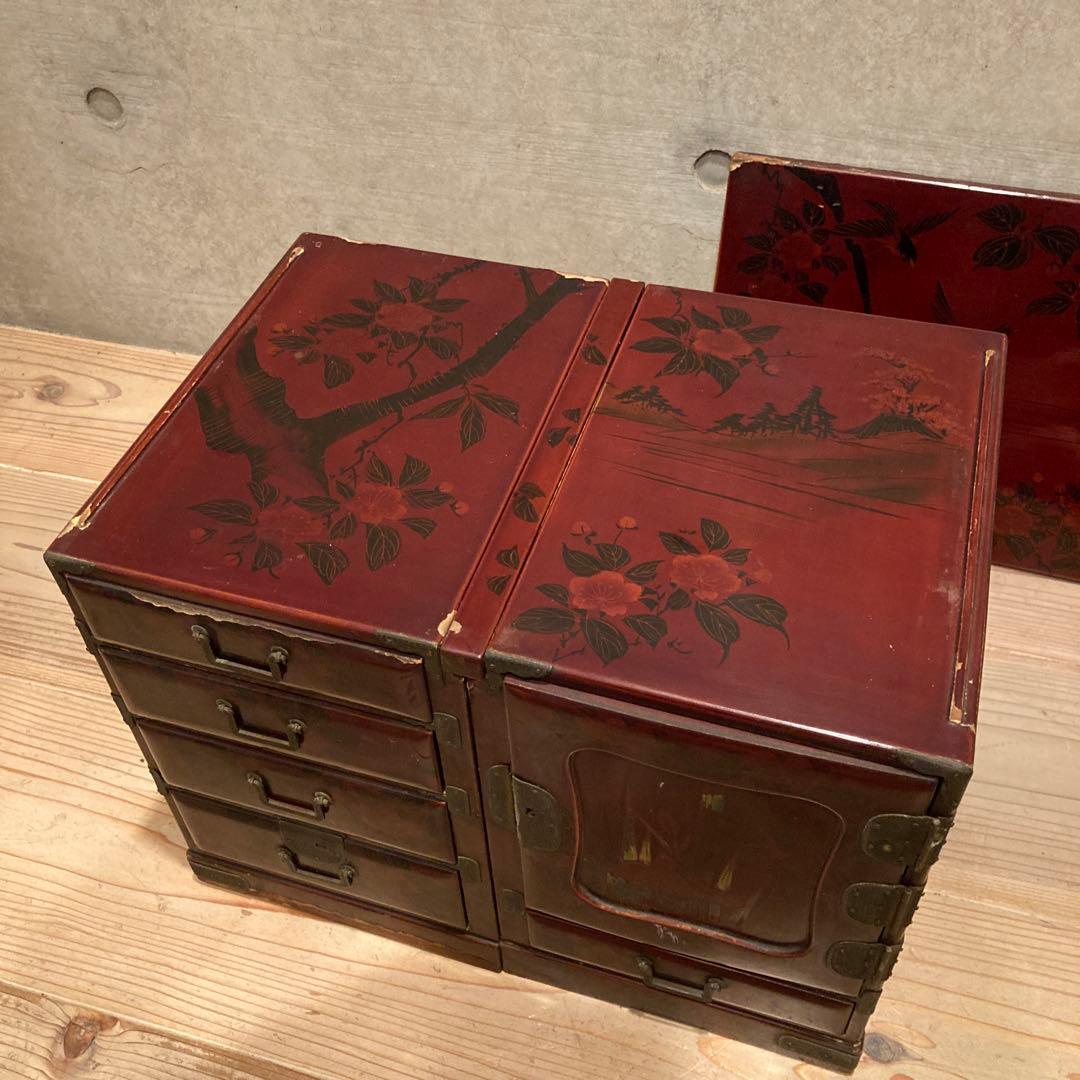 漆塗り 小箪笥 アンティーク　当時物　昭和レトロ　和箪笥 和家具　骨董