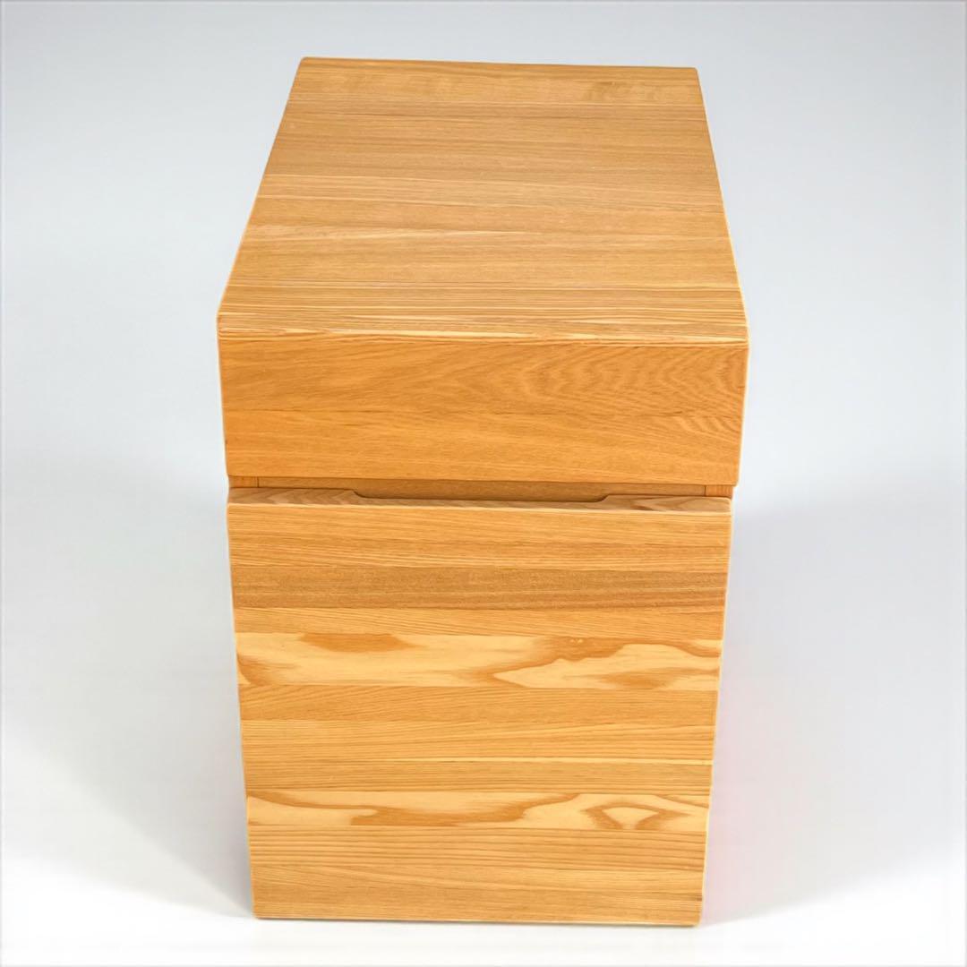 天然木 無垢材 デスクキャビネット オーク材 キャスター付き