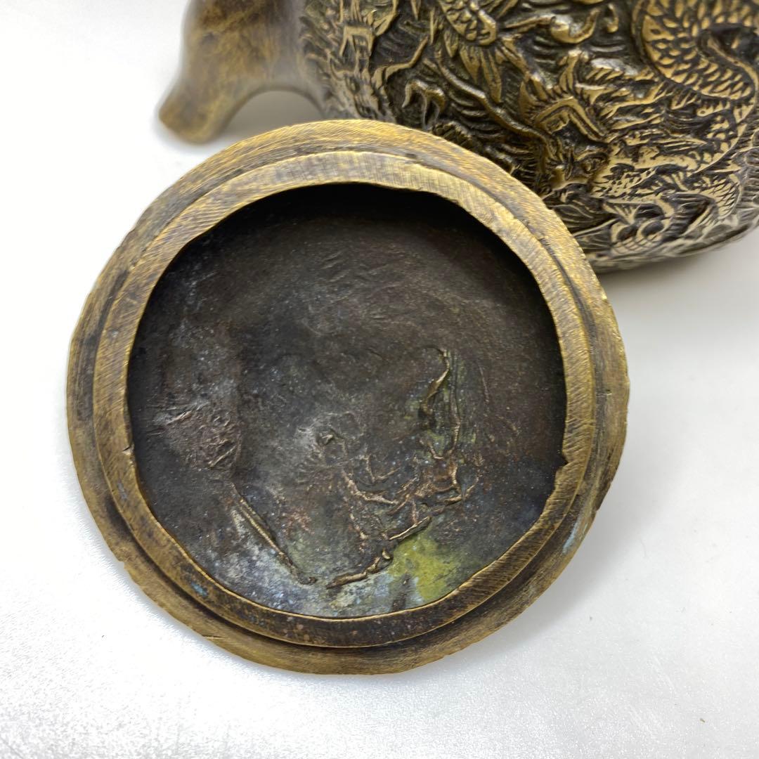 中国古玩　大明宣徳作　銀銅製　急須　404g 東さ7-0823①