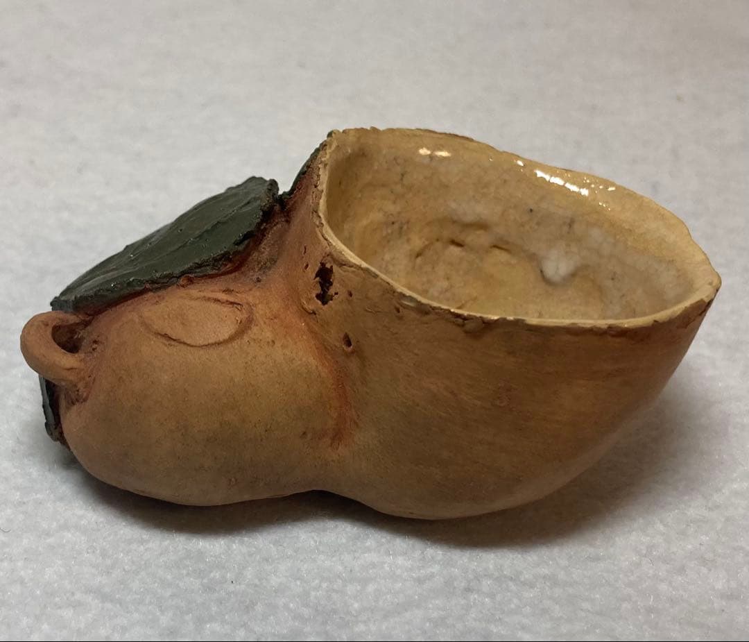 B297h 瓢形盃　佐々木二六作　二六焼　天神蟹　伊予　愛媛　酒器