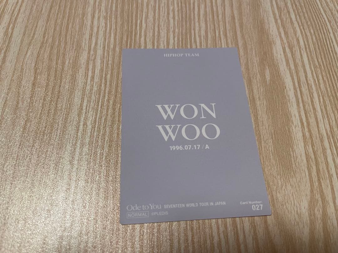 SEVENTEEN ODE TO YOU WONWOO サイン入りトレカ