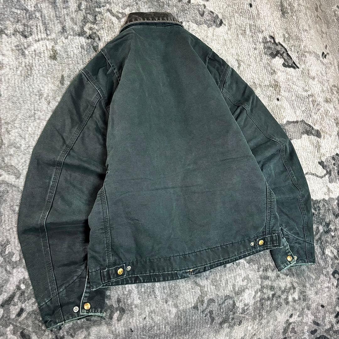 Carhartt デトロイトジャケット 希少グリーン 刺繍デザイン 雰囲気抜群