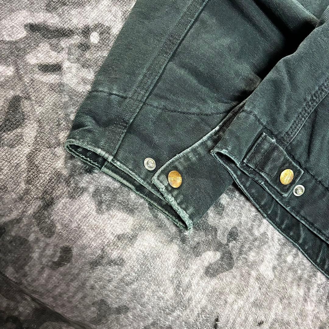 Carhartt デトロイトジャケット 希少グリーン 刺繍デザイン 雰囲気抜群