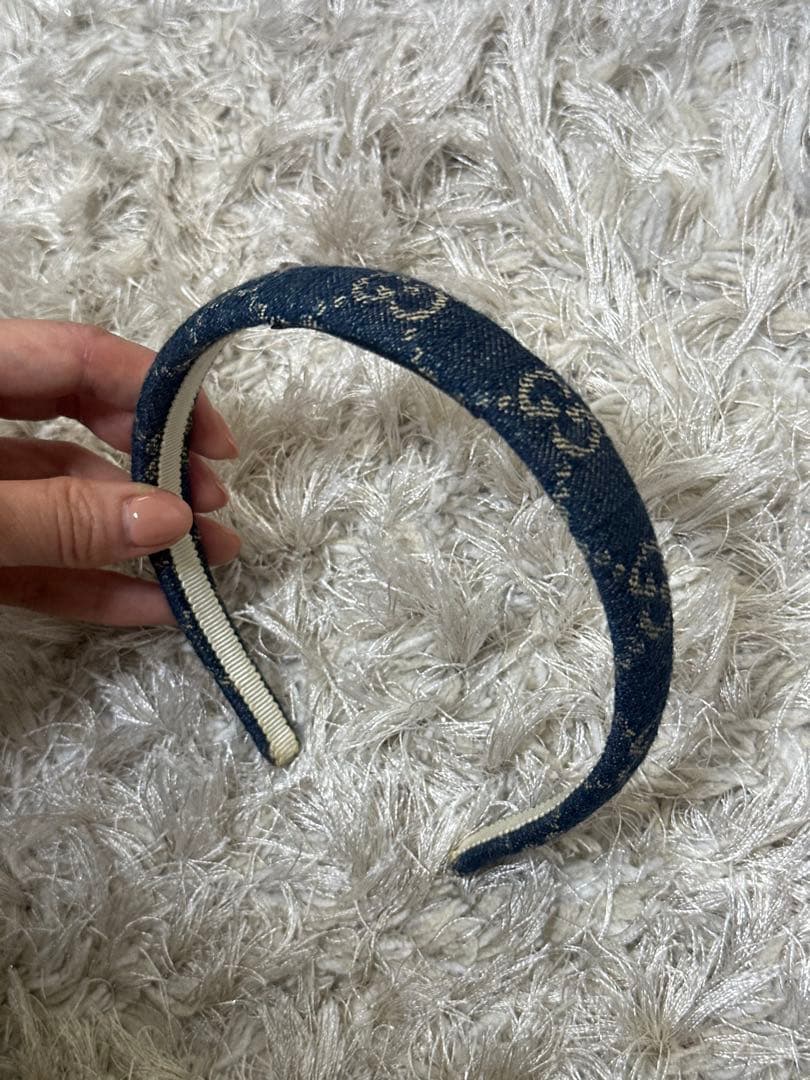 GUCCI ネイビー デニム ヘアバンド