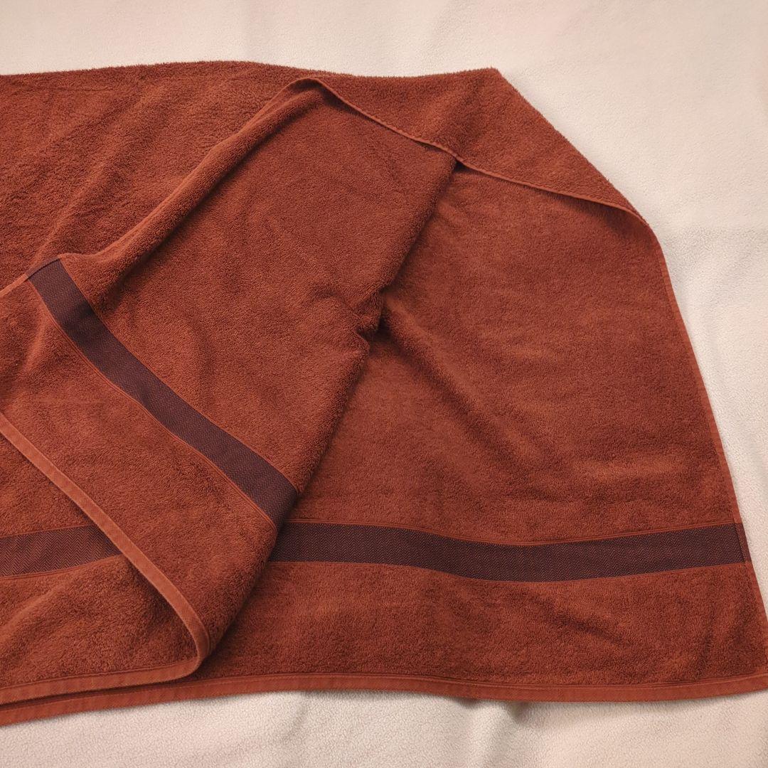 HERMES　ビーチタオル　シェブロン　ブラウン バスタオル　大判タオル