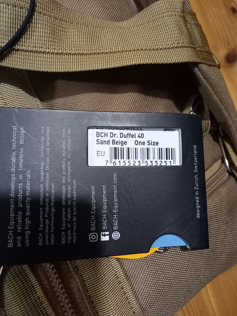 最終値下げ　新品未使用 BACH DR. DUFFEL 40L　サンドベージュ