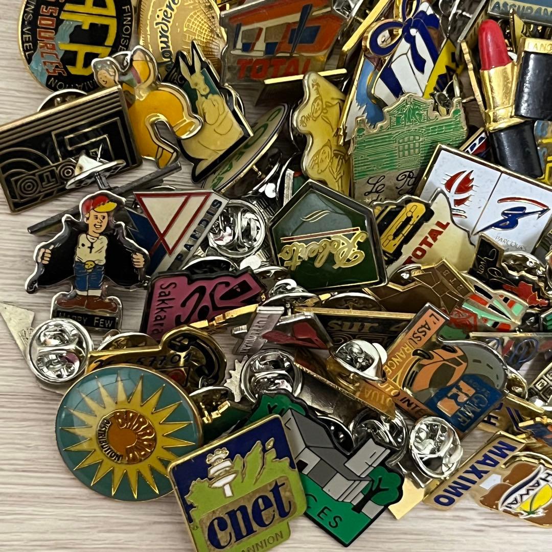 集めたくなる フランス　ピンバッジ　200個セット　まとめ売り　ヴィンテージ 6