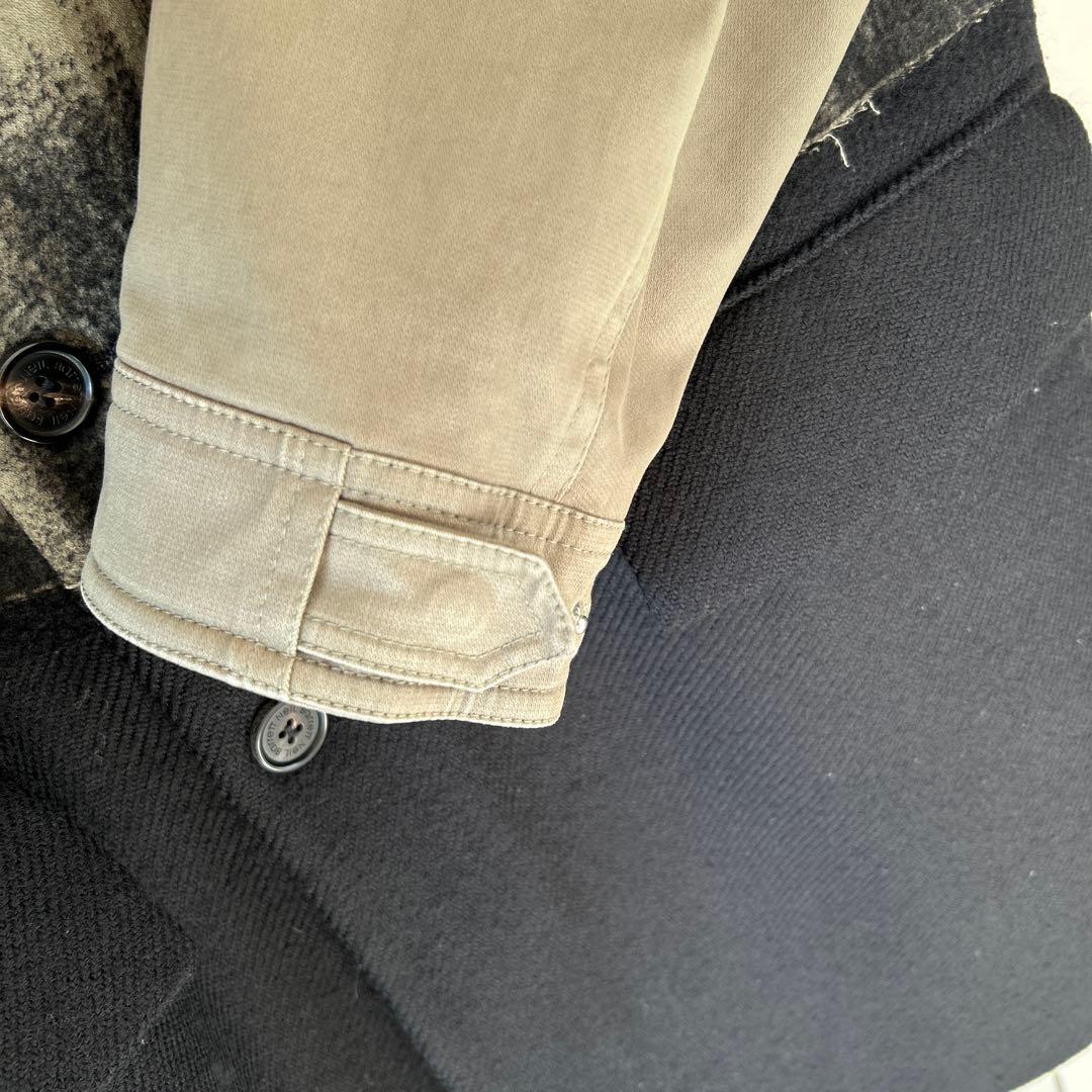 NEIL BARRETT ニールバレットコート　カーキ×ブラック　サイズ44