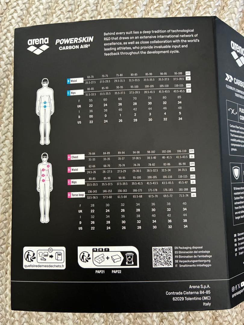 arena powerskin carbo airアリーナ カーボンエア2