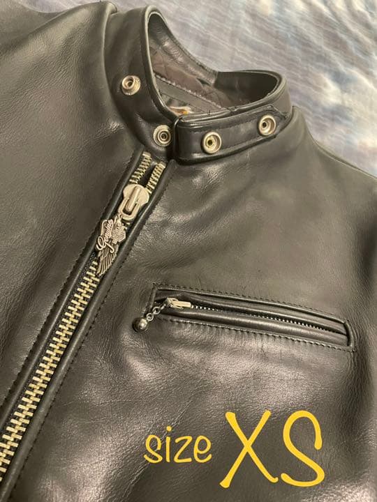 【ハーレーダビッドソン】シングルライダースジャケット 革ジャン　XS