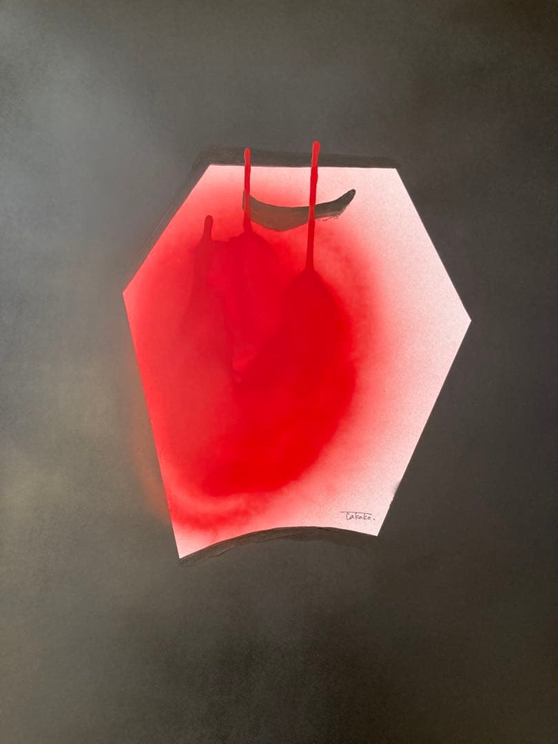 りんご　スプレーアート　自作　A2