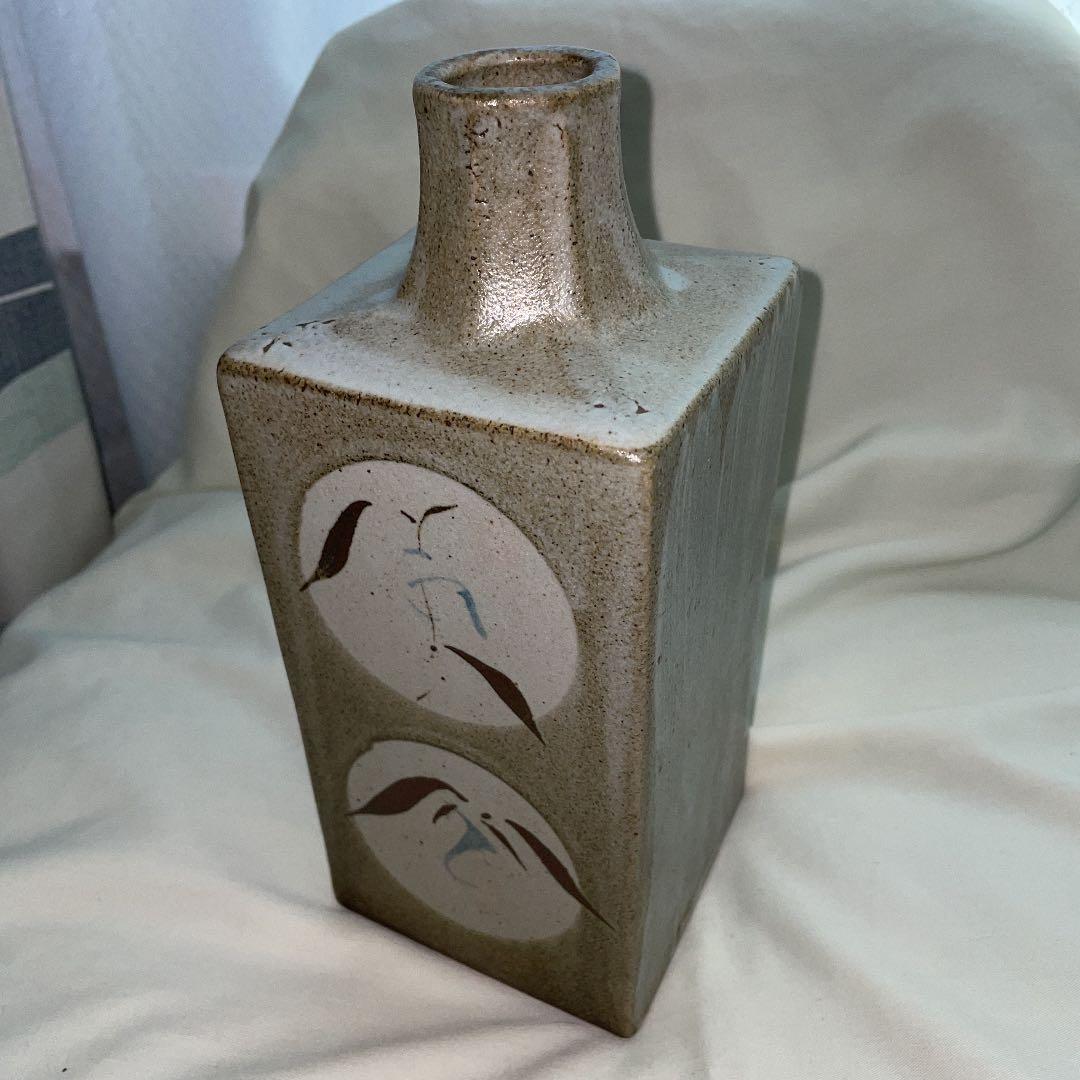 刷毛目角瓶　民藝　陶芸
