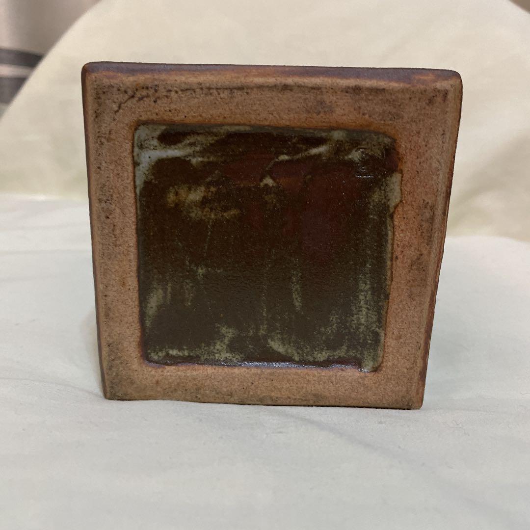 刷毛目角瓶　民藝　陶芸