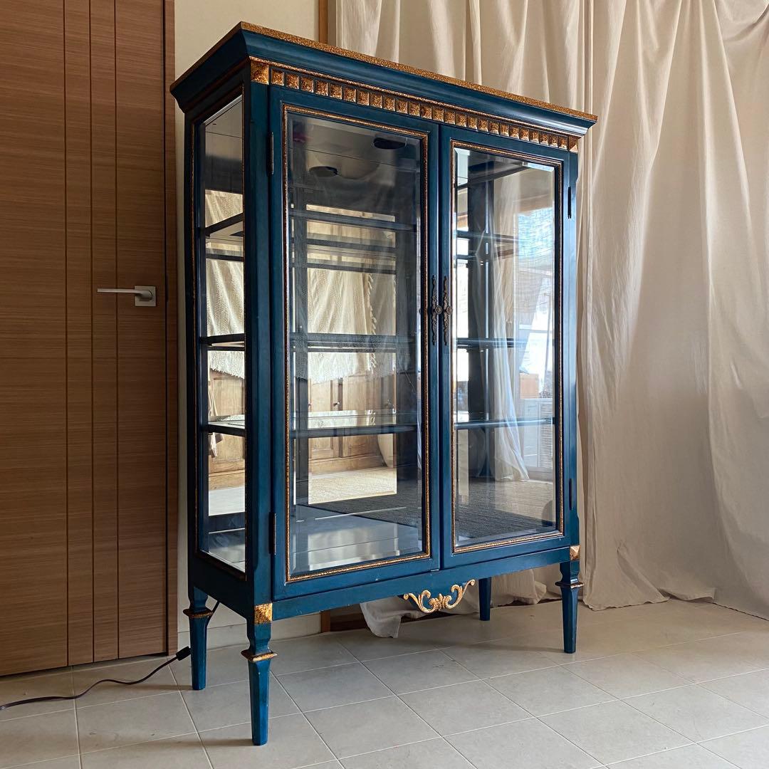 KSM17TEA　ガラスキャビネット　アンティーク　飾り棚　クラシック