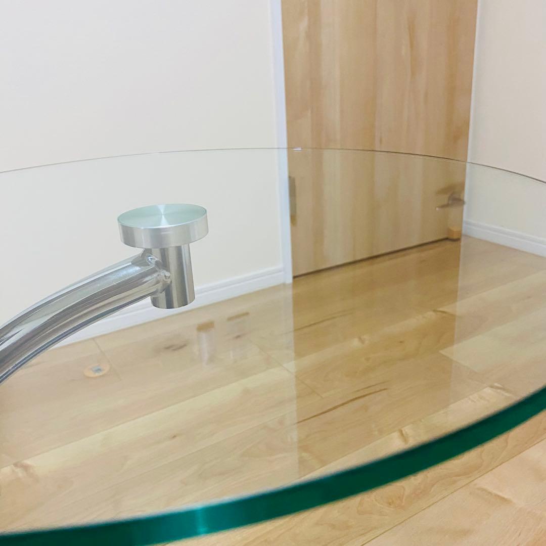 【美品】　クリア　ガラス天板　モダン　スタイリッシュ　サイドテーブル　あずま工芸