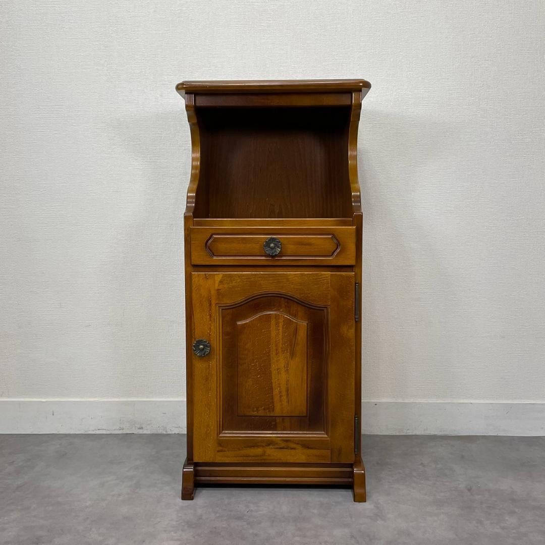 オールドカリモク コロニアル 電話台 サイドチェスト ディスプレイ台 ビンテージ