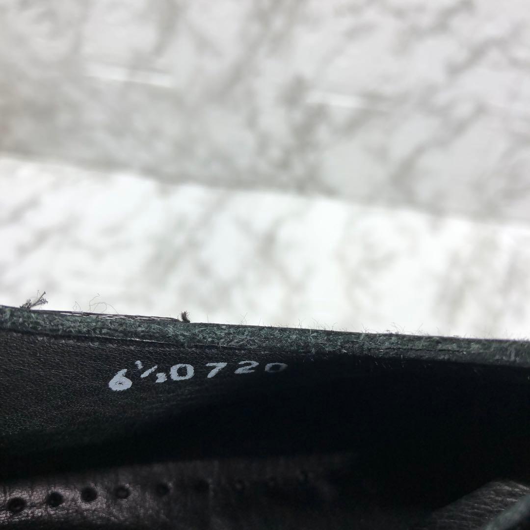 【paraboot】パラブーツ　黒 レザー モカシン デッキシューズ　シボ加工