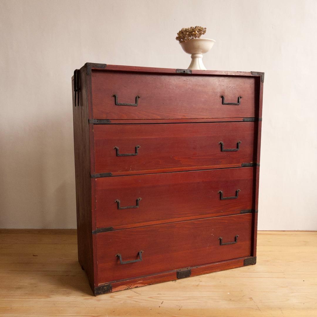 和箪笥　4段　古道具　古家具　和家具　ビンテージ　アンティーク　レトロ