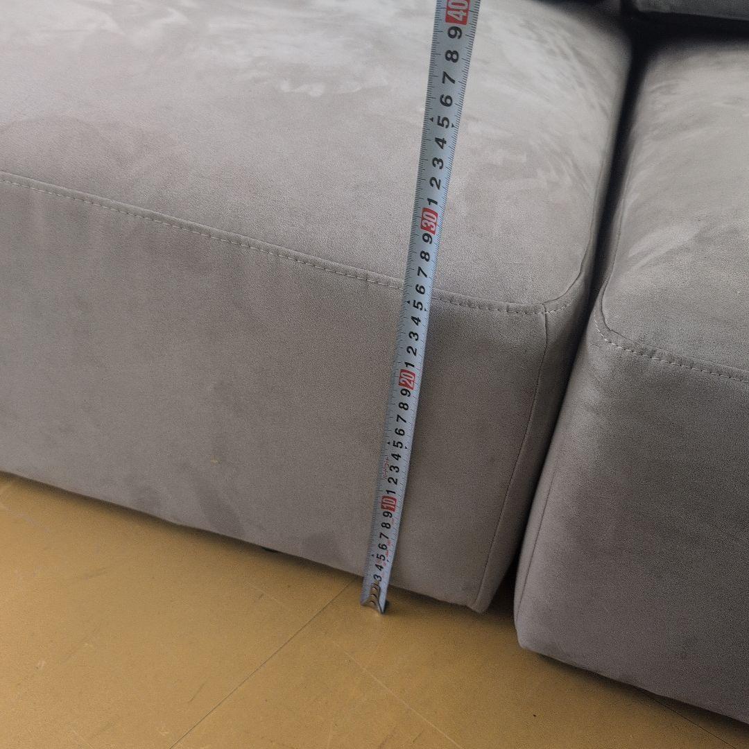 グレー スエード アイランドソファセット