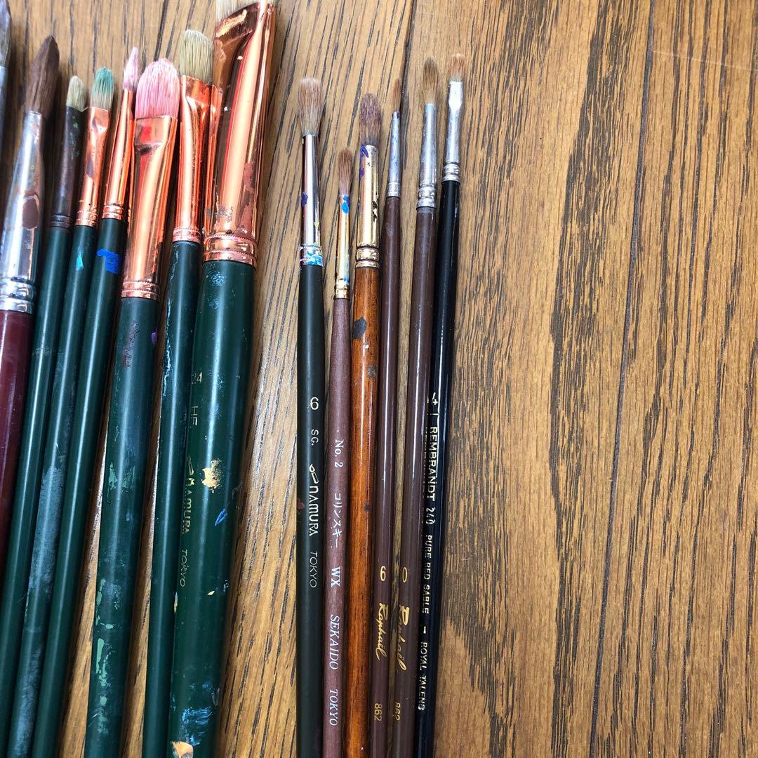 名村油彩筆25本ラファエル・レンブラント・刷毛【34本セット】オイル3本セット