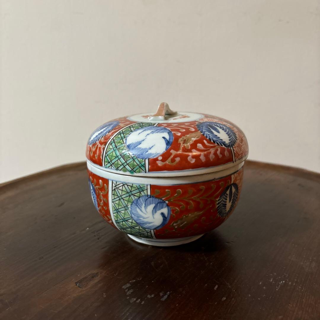 古伊万里　菓子器　蓋物　明治前後　喰籠　古道具　アンティーク　骨董　李朝