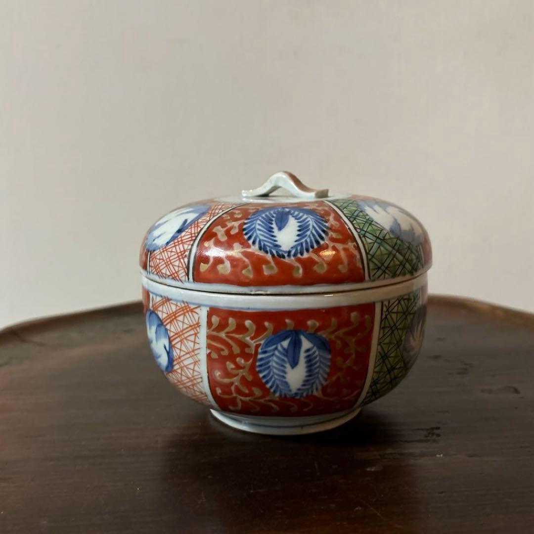 古伊万里　菓子器　蓋物　明治前後　喰籠　古道具　アンティーク　骨董　李朝