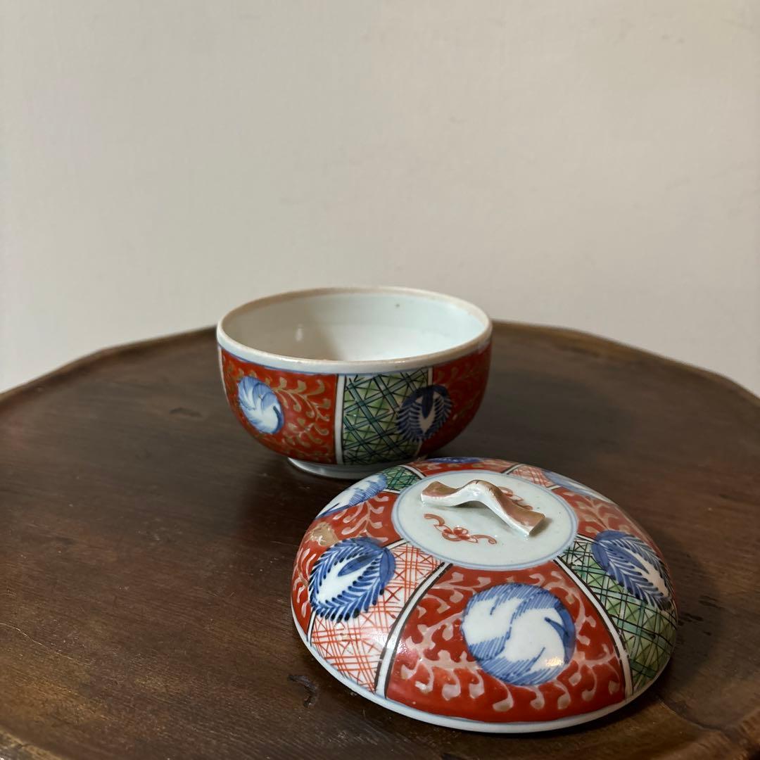 古伊万里　菓子器　蓋物　明治前後　喰籠　古道具　アンティーク　骨董　李朝