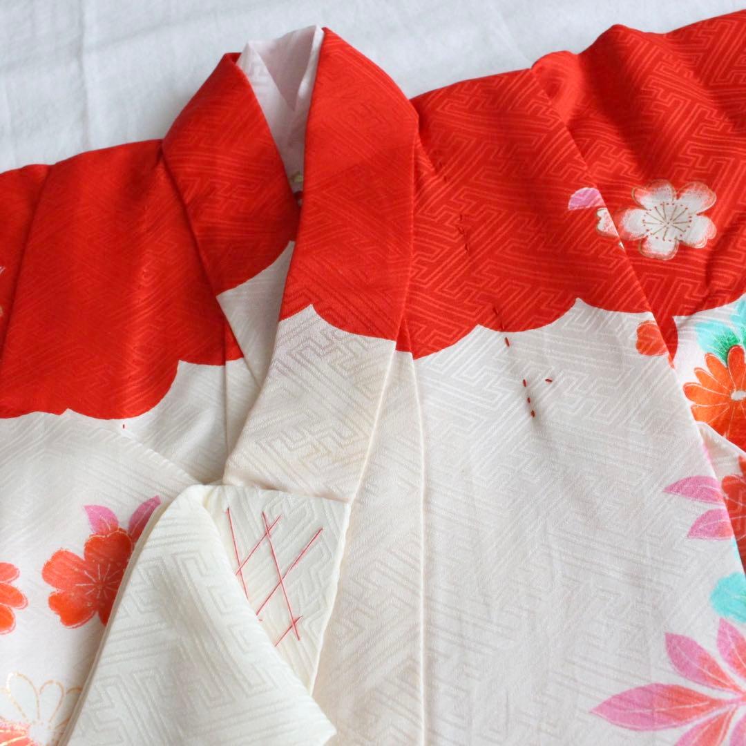 七五三 3歳 子供 女の子 正絹 着物 ベロア 被布 セット