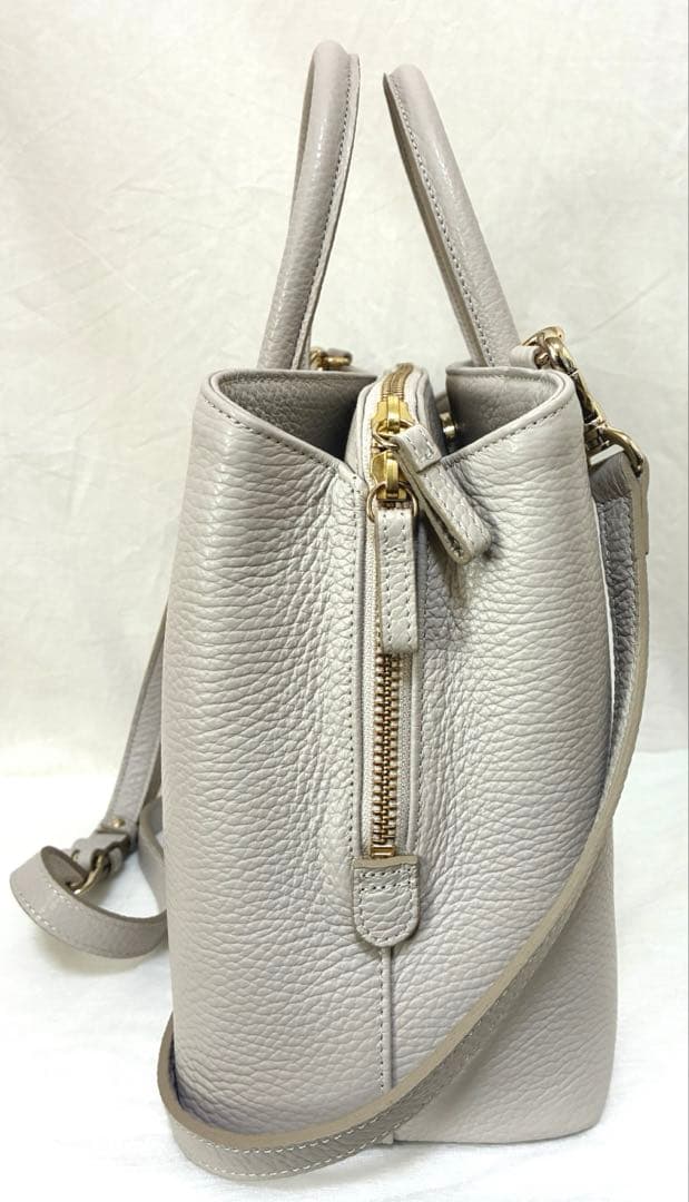 銀座かねまつ レザー ハンドバッグ ショルダーストラップ付き