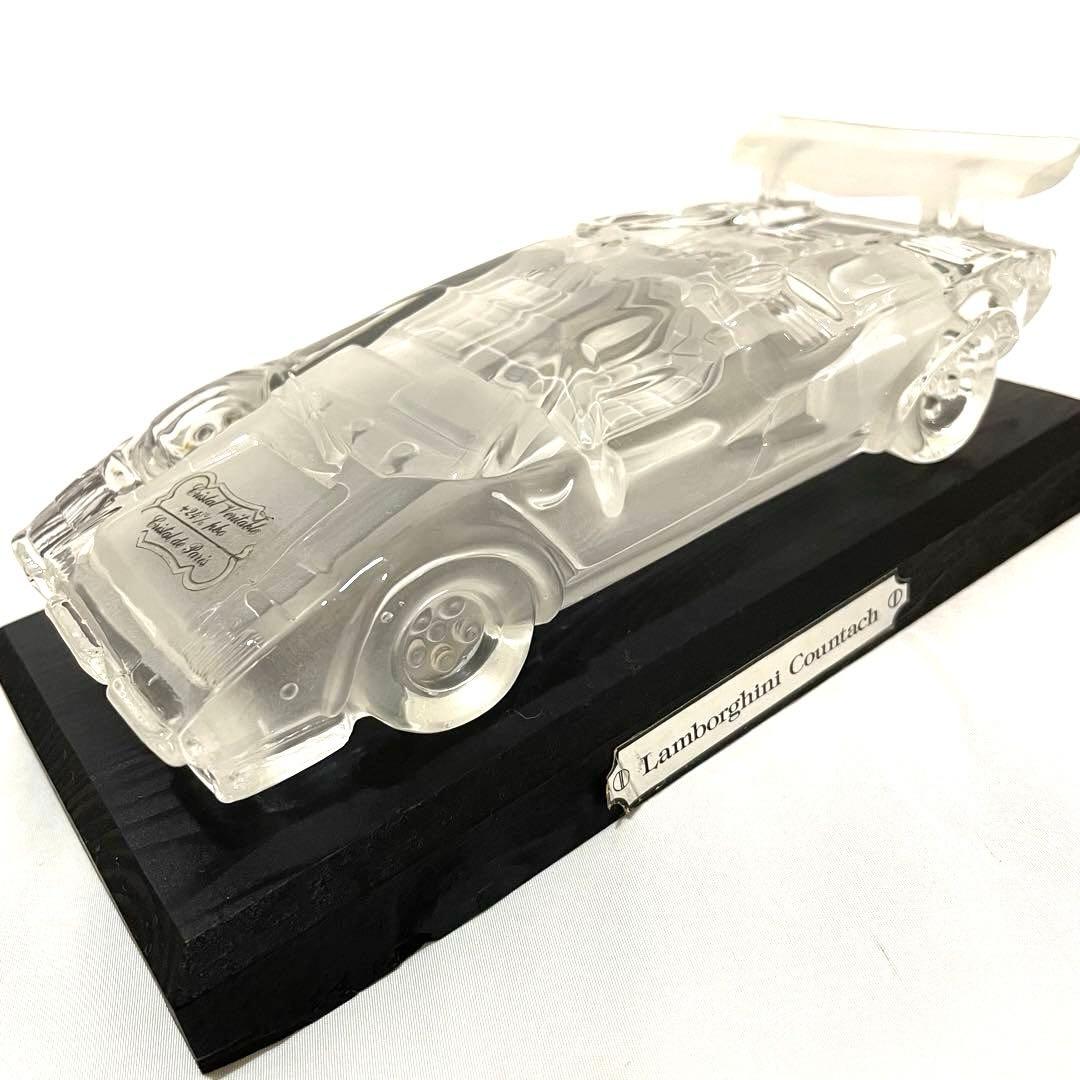 ランボルギーニ　カウンタック　クリスタル　ガラス　置物　台座付き
