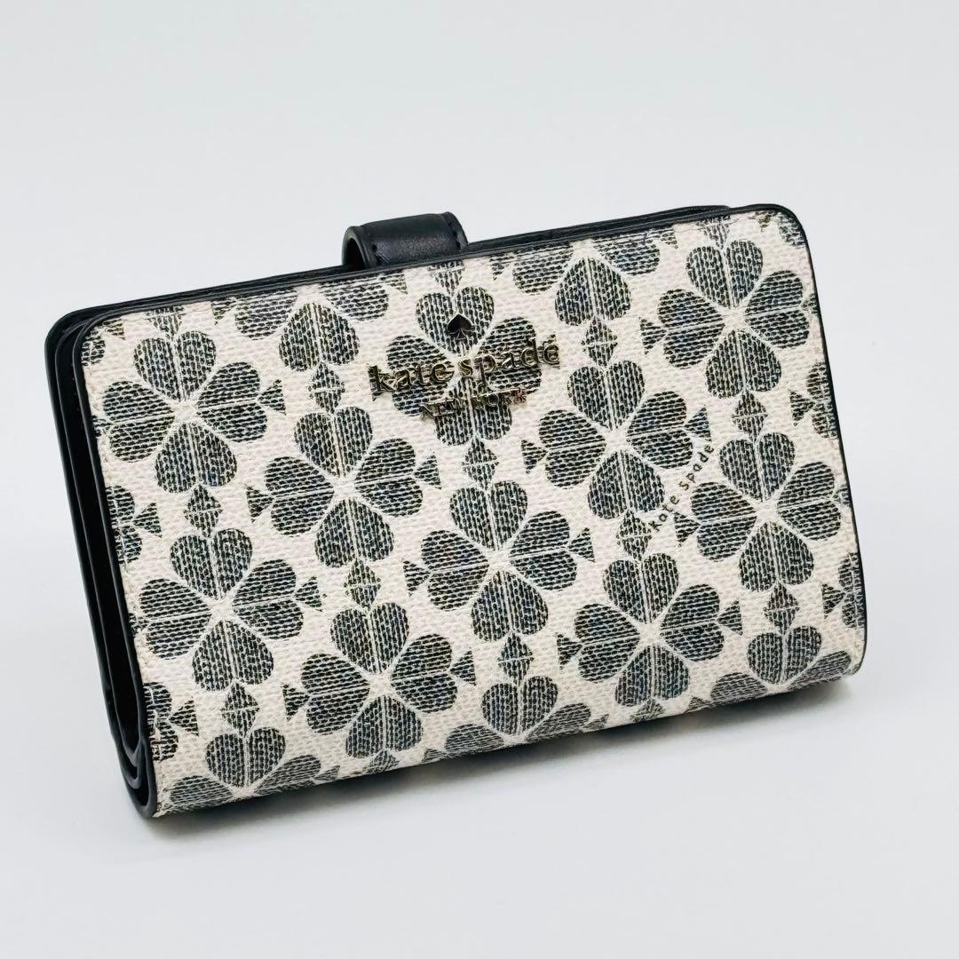 新品ケイトスペードスペード フラワーキャンバスミディアムコンパクトウォレット