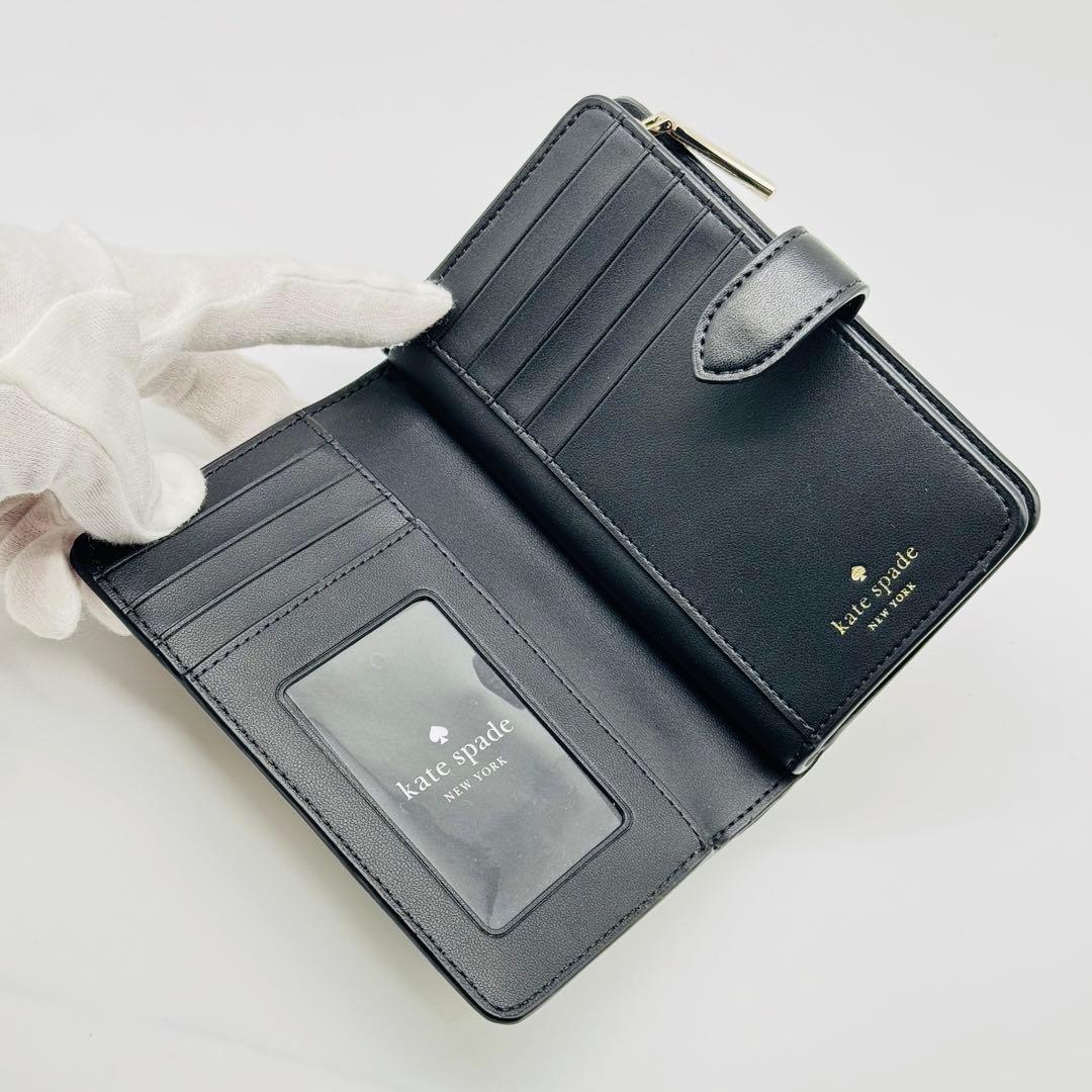 新品ケイトスペードスペード フラワーキャンバスミディアムコンパクトウォレット