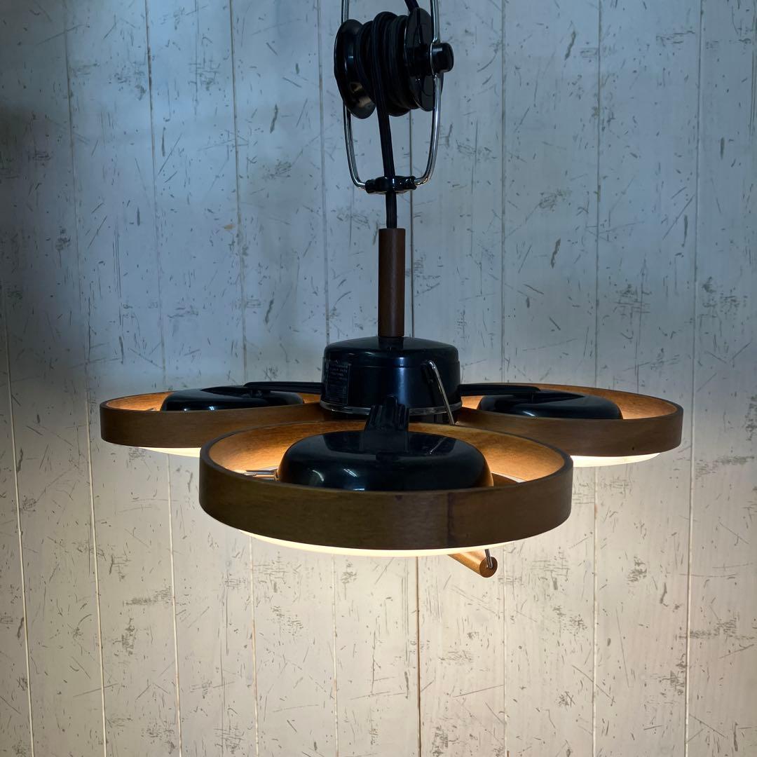 D-2 LED シーリングライト ペンダントライト ウッドシェード 3灯