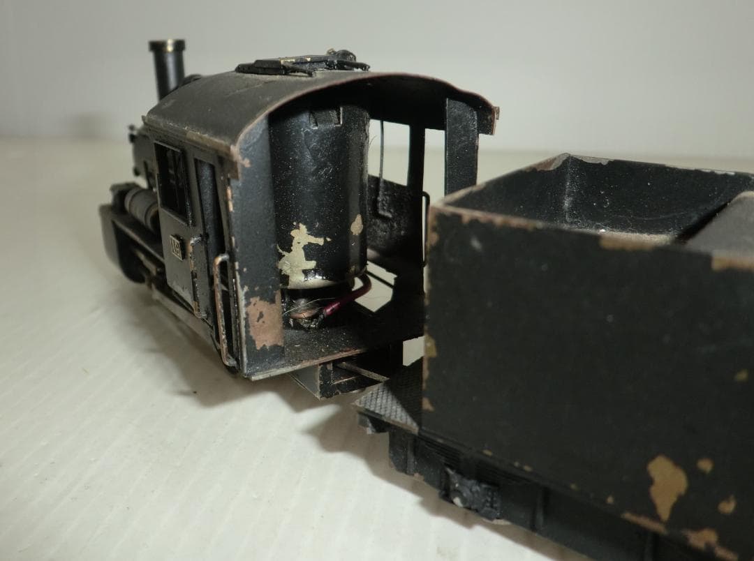 つぼみ堂 HOゲージ Bテンダー蒸気機関車と貨車4種4両 積荷付 外観ジャンク