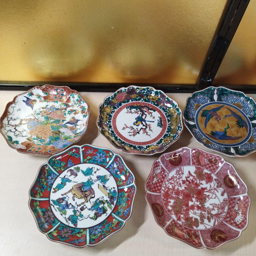 九谷焼　飾皿5枚セット　八郎　九谷焼コレクション