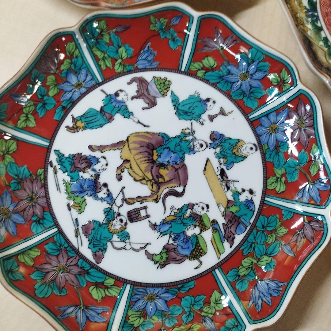 九谷焼　飾皿5枚セット　八郎　九谷焼コレクション