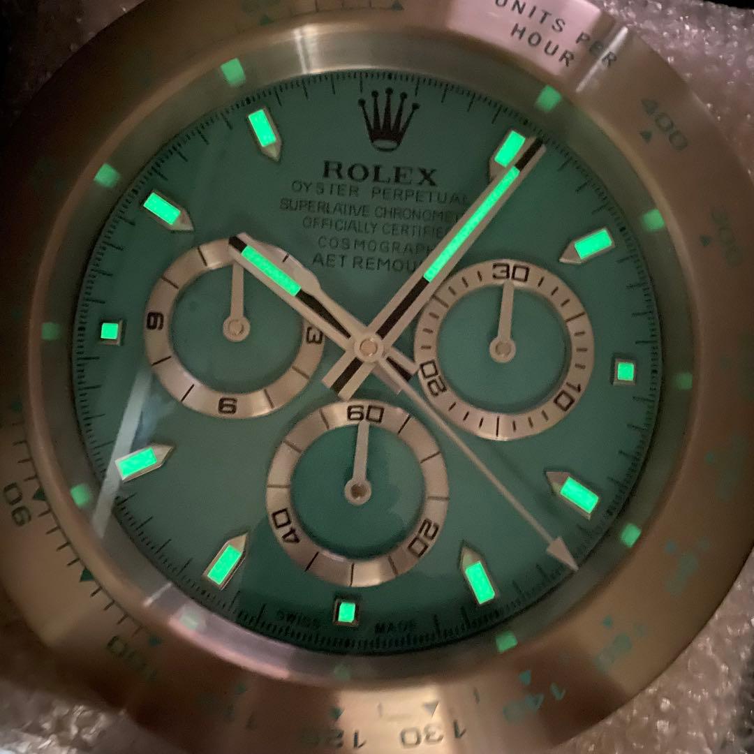 海外販促品 新品 ROLEX掛け時計 デイトナ シルバー ／ブルー　美しいです！