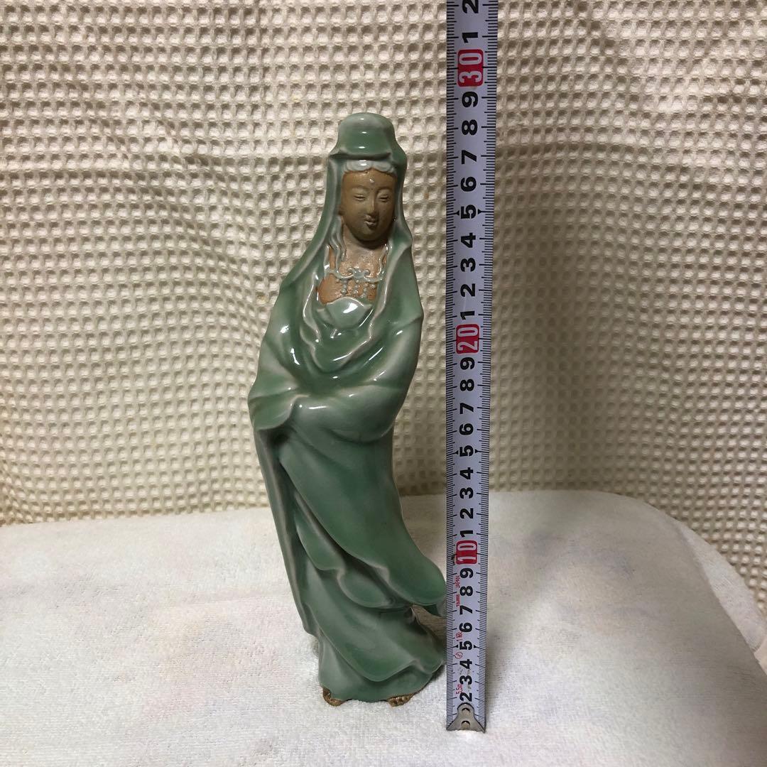 青磁　観音様　鶴夢荘　仏像　骨董　希少