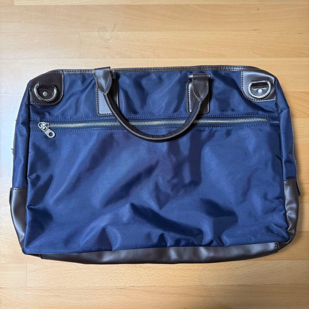 ネイビー ビジネスバッグ ナイロン レザー